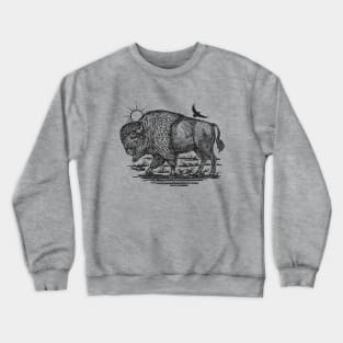 American Bison At Sunrise Field. Crewneck Sweatshirt